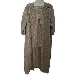 VTG TWO POTATO LAGUNA BEACH SET TOP/OPEN FRONT SLEEVELESS DUSTER TRIBAL USA MADE